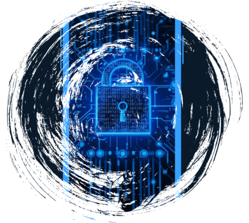 Digital lock integrated with cyber lines, visually representing that bank feeds data connectivity is secure and encrypted.