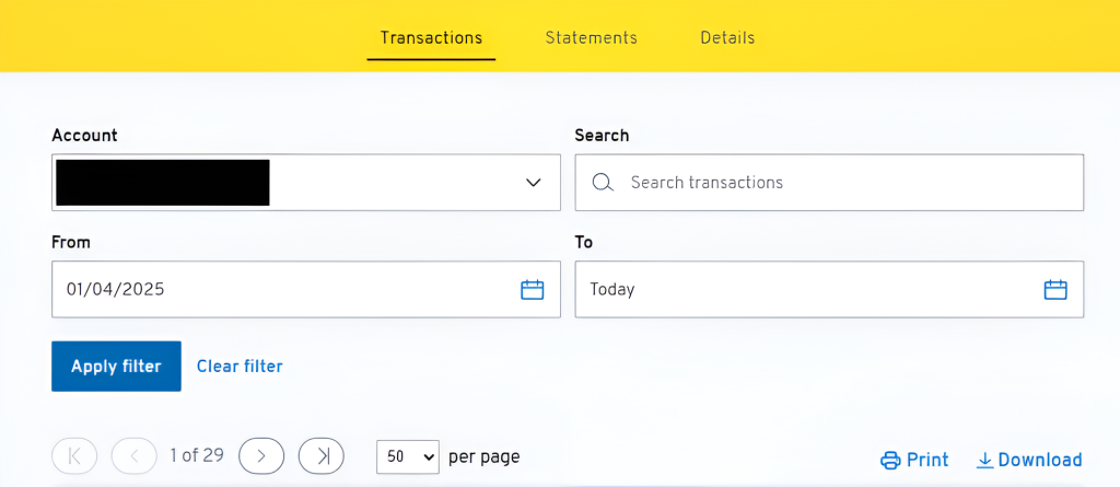 Screenshot showing how to download a QIF file from ASB Internet Banking for transaction exports